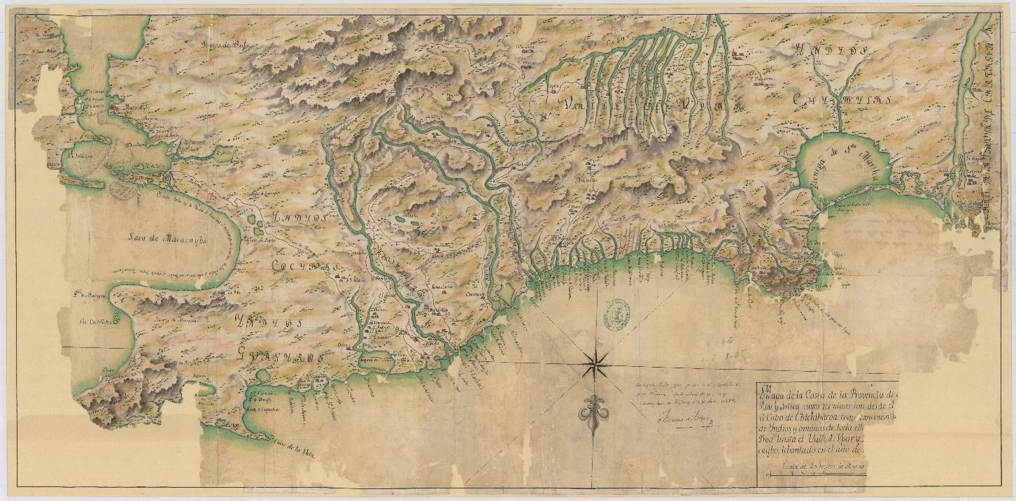 Figure 18. Antonio de Arévalo, Mapa de la costa de la provincia de Santa Marta con las bahías, Rios y Sitios, (1770, Cartagena de Indias). Read more