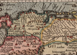 Figure 5. Detail of the Guajira Peninsula in Gerhard Mercator, Jodocus Hondius, and Hendrik Hondius, America Meridionalis (1623, Amsterdam).