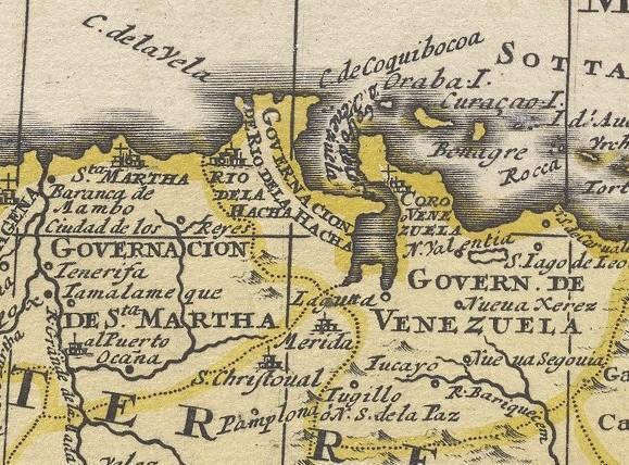 Figure 9. Detail of the Guajira Peninsula in Jaillot, L’Amerique Meridionale Divisée en ses Principales Parties.