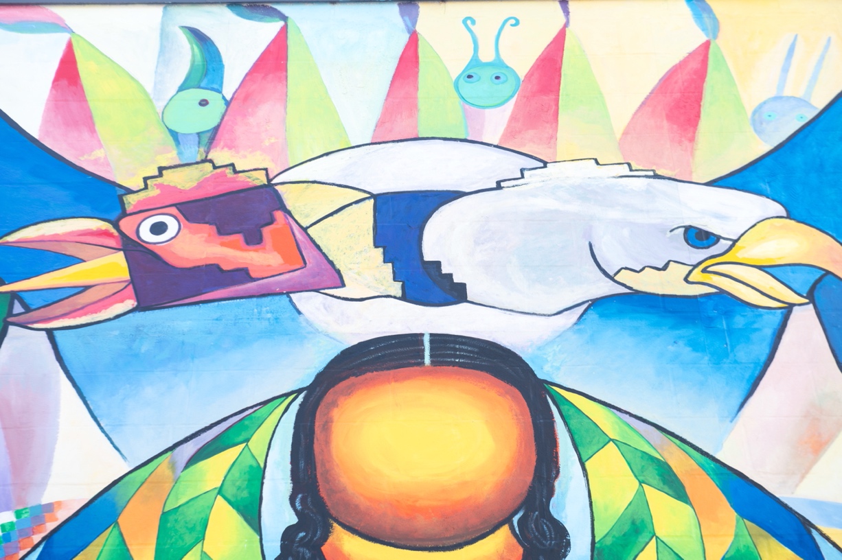 The condor is on the left and the eagle on the right. Photo by Erin Blewett.