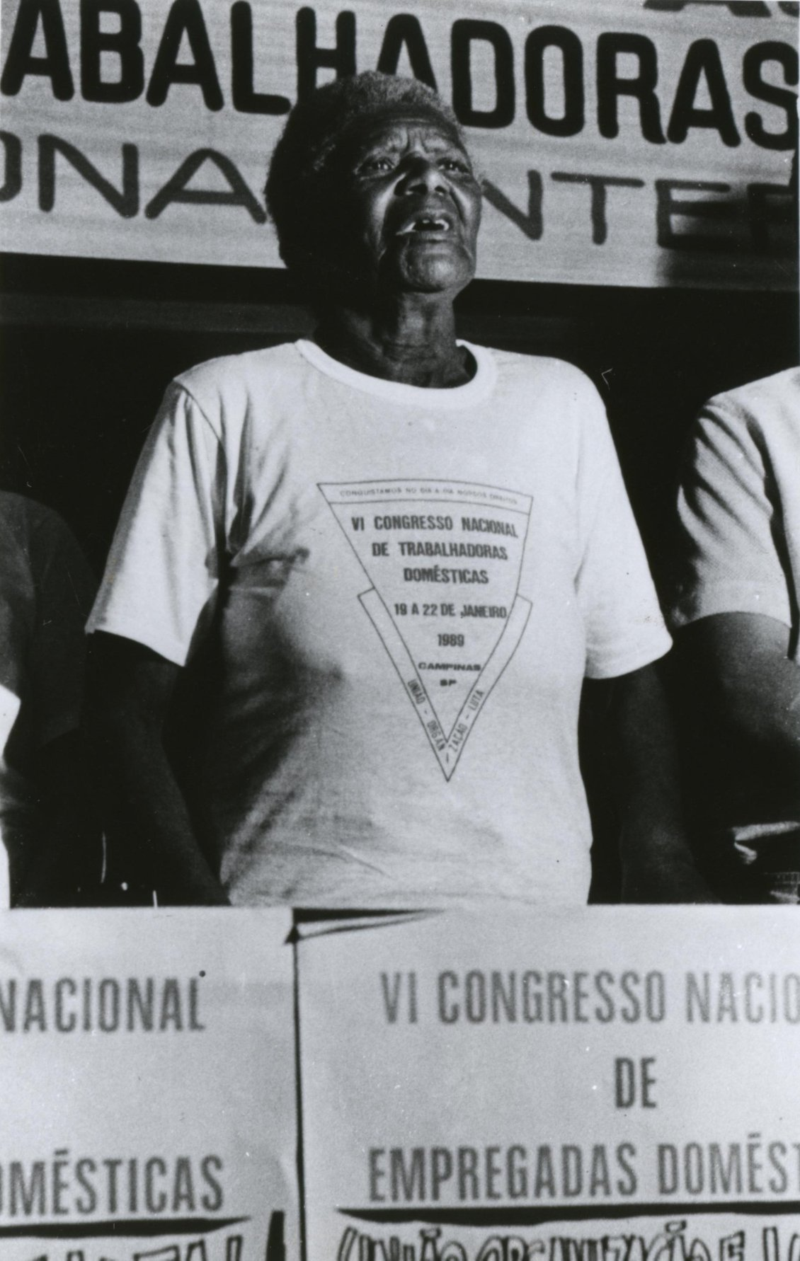 Laudelina at the VI National Congress of Domestic Workers, January 1989. Social Research and Documentation Center (CPDS) - AEL/UNICAMP.