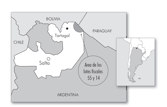 Area of territorial legal claim of the case Lhaka Honat against Argentina. Map source: IGWIA Report, 2006, p.8