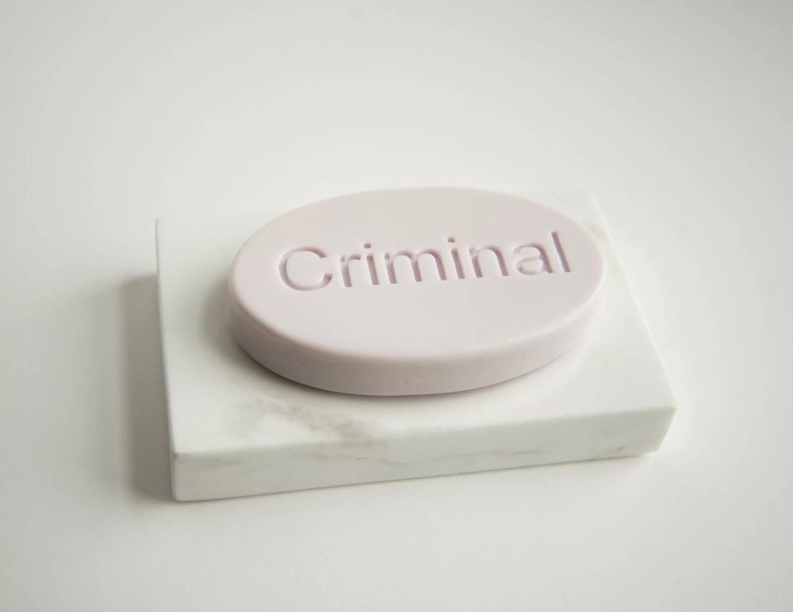 “Criminal Transmission,” 2013, Camilo Godoy, activated sculpture made of lavender mixed with donated HIV positive semen and etched with the words ‘criminal.’ Courtesy of the Artist